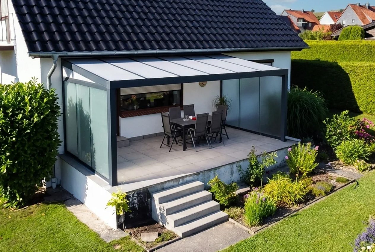 Terrassendach mit Polycarbonat-Dach
